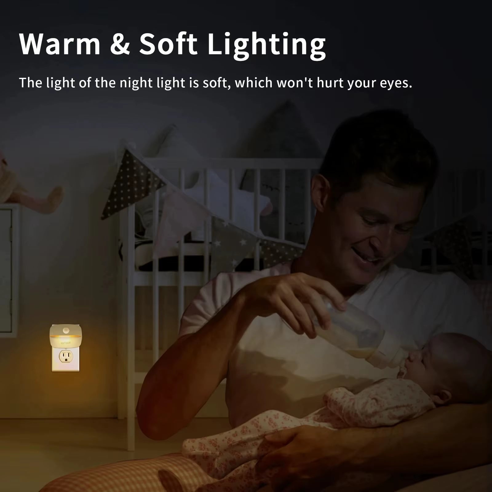 LED Night Light with Motion Sensor Light EU US Plug Socket Lamps Children Night Lights Wireless Wall Bedside Bedroom Night Lamp