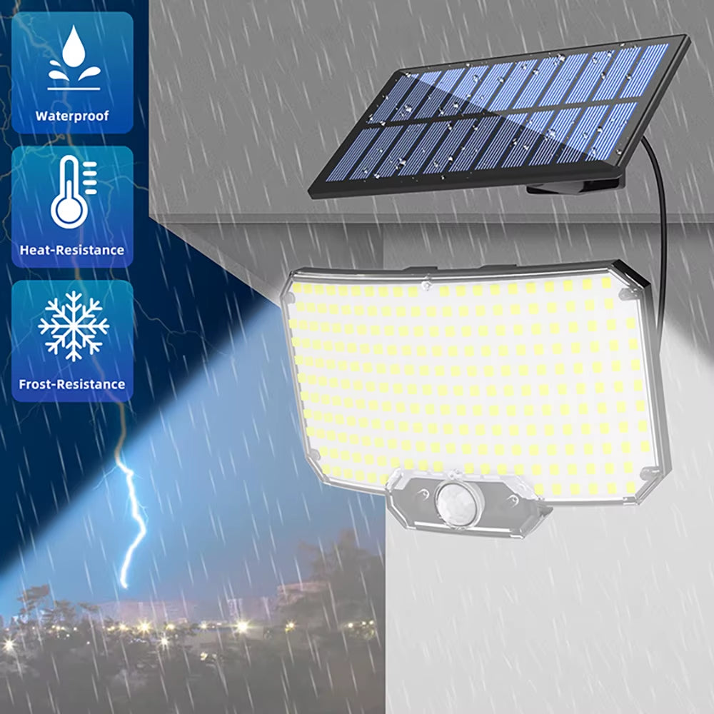 234/318/348 LED Solar Lights 3 Working Modes Super Bright Motion Sensor Outdoor IP65 Waterproof Flood Wall Security Lights Yard