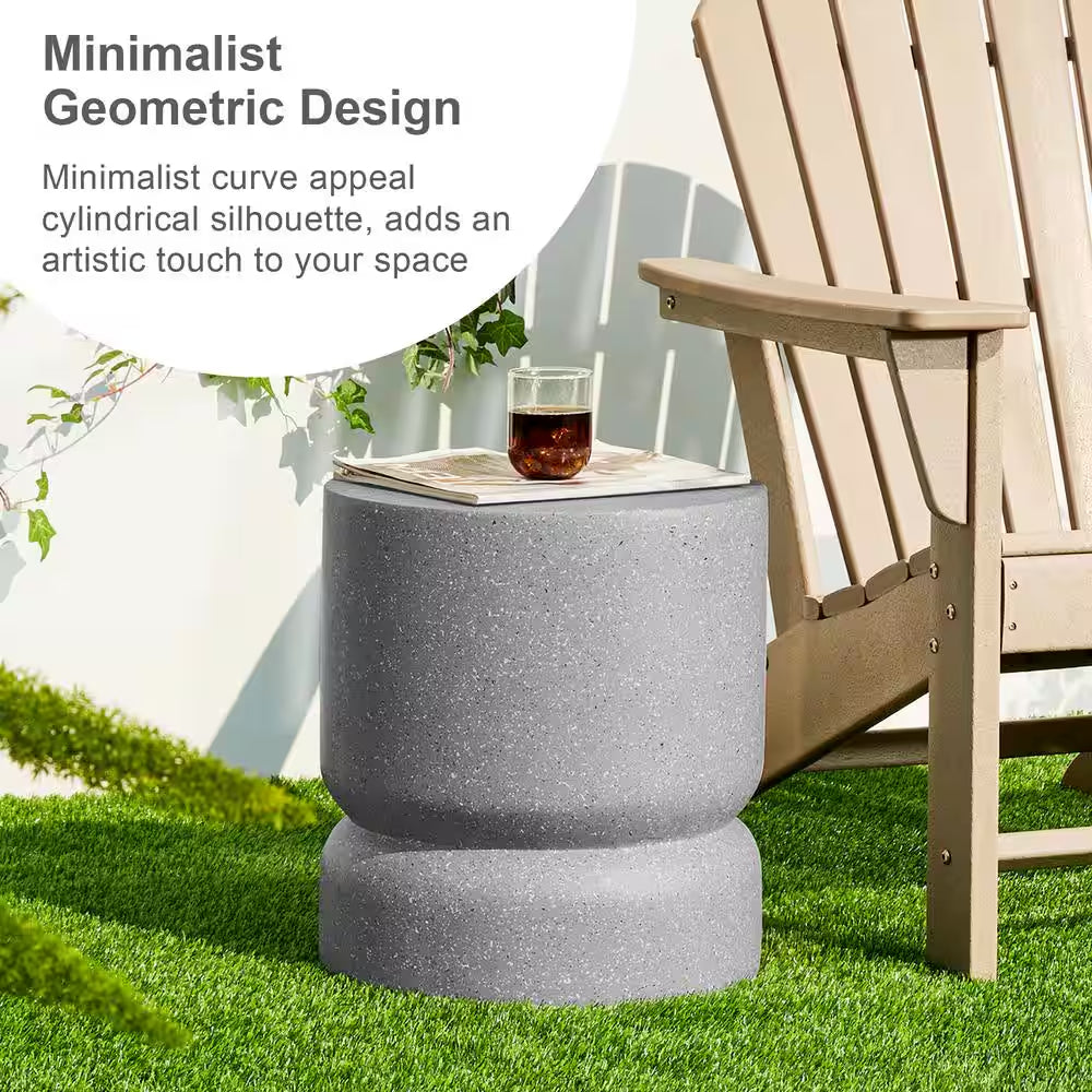 17.25 In. H Multi-Functional MGO Faux Terrazzo Garden Stool or Planter Stand or Accent Table Kits and Accessories