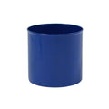 8 In. W Cylinder French Blue Galvanized Steel Planter Pot, Indoor Outdoor Use, Garden Accent