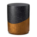 17.75 In. H Kits and Accessories MGO Faux Terrazzo and Wood Texture Garden Stool or Planter Stand or Accent Table