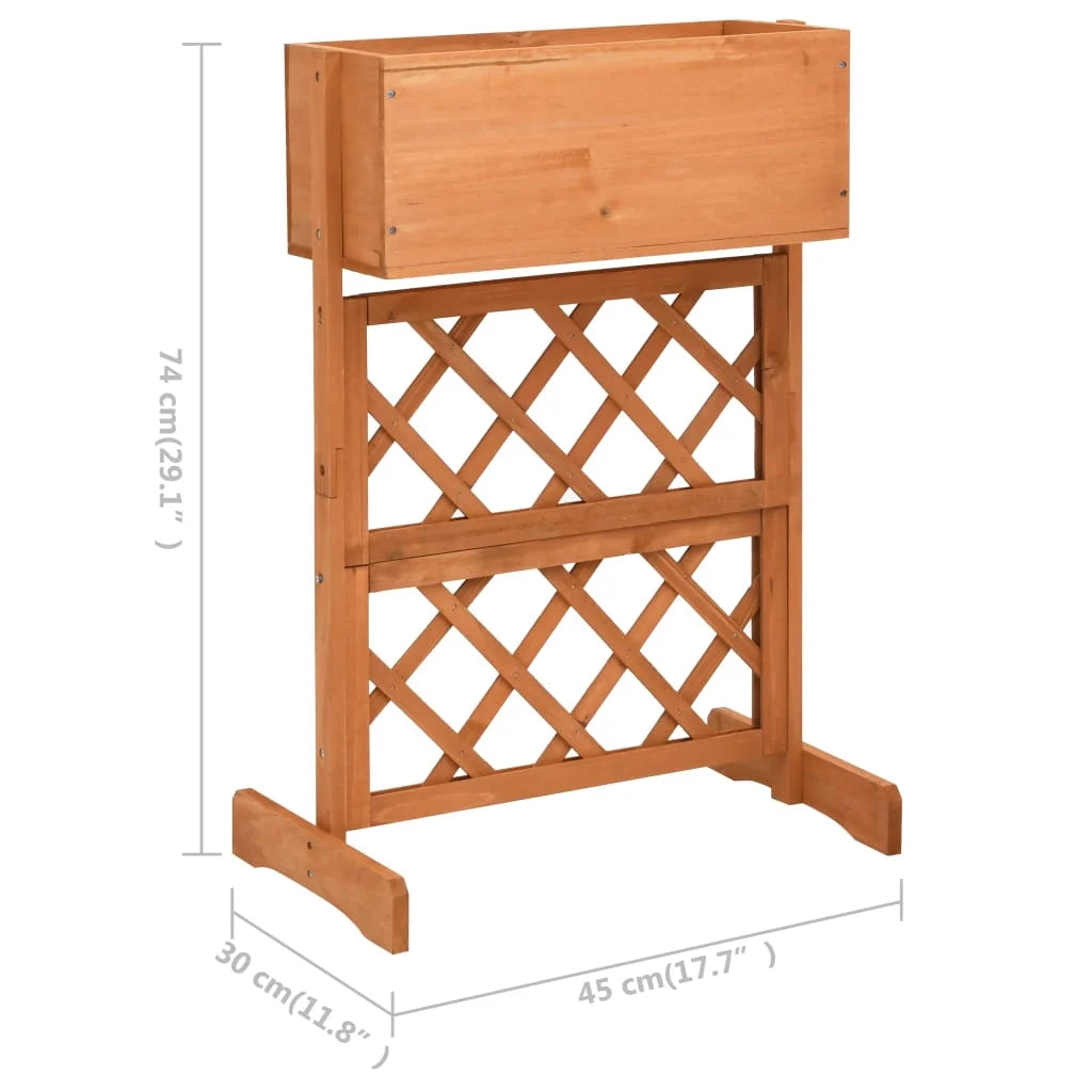 Planter Flower Box Trellis Raised Bed Outdoor Planter Solid Firwood
