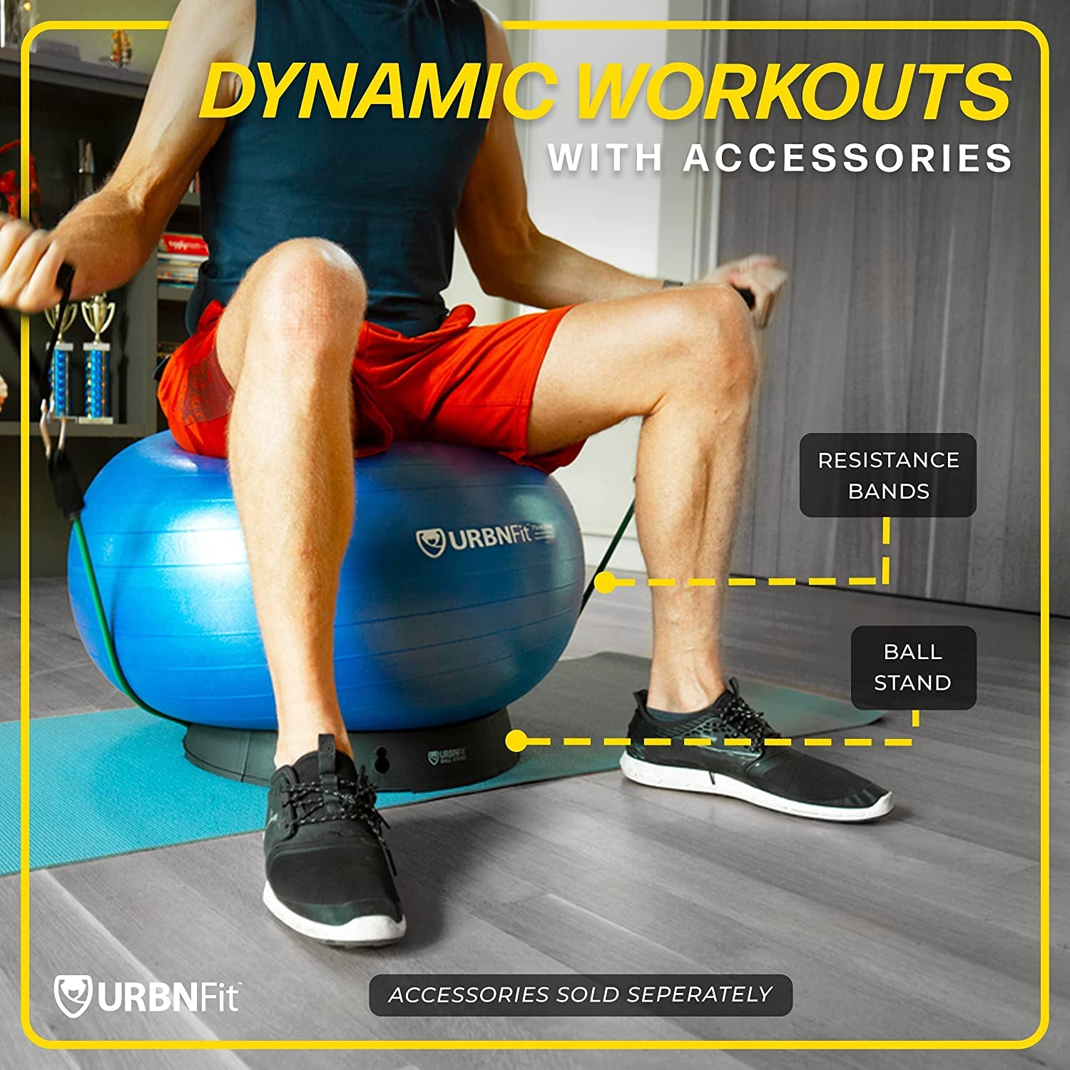 Exercise Ball - Yoga Ball for Workout Pregnancy Stability - Antiburst Swiss Balance Ball W/ Pump - Fitness Ball Chair for Office, Home Gym