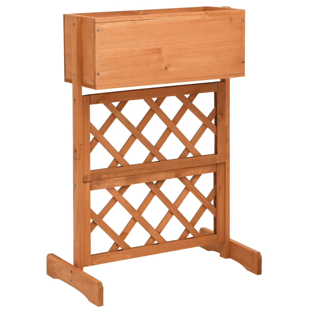 Planter Flower Box Trellis Raised Bed Outdoor Planter Solid Firwood