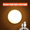 Rechargeable Motion Sensor Night Light,Warm White LED Wall Lamp,Magnetic Mount,Bedroom Hallway Toilet Closet Stairs Cabinet Hall