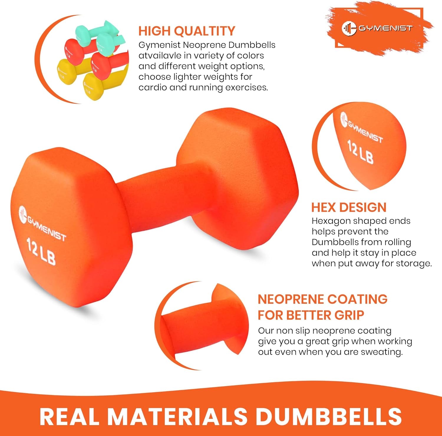 Pair of Dumbbells Set of 2 Soft Non Slip Grip Dumbbells Pair Covered with Neoprene