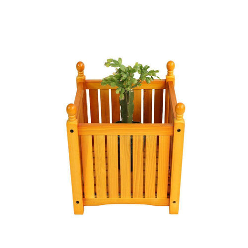 15.75 In. L X 15.75 In. W X 18.5 In. H Teak Wood Square Outdoor Planter Box with Deep Container for Flowers and Herbs