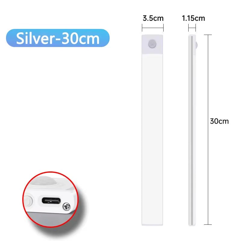 Cabinet Lights Motion Sensor LED Wireless USB under Ultra Thin Night Light for Kitchen Cabinet Bedroom Wardrobe Indoor Lighting