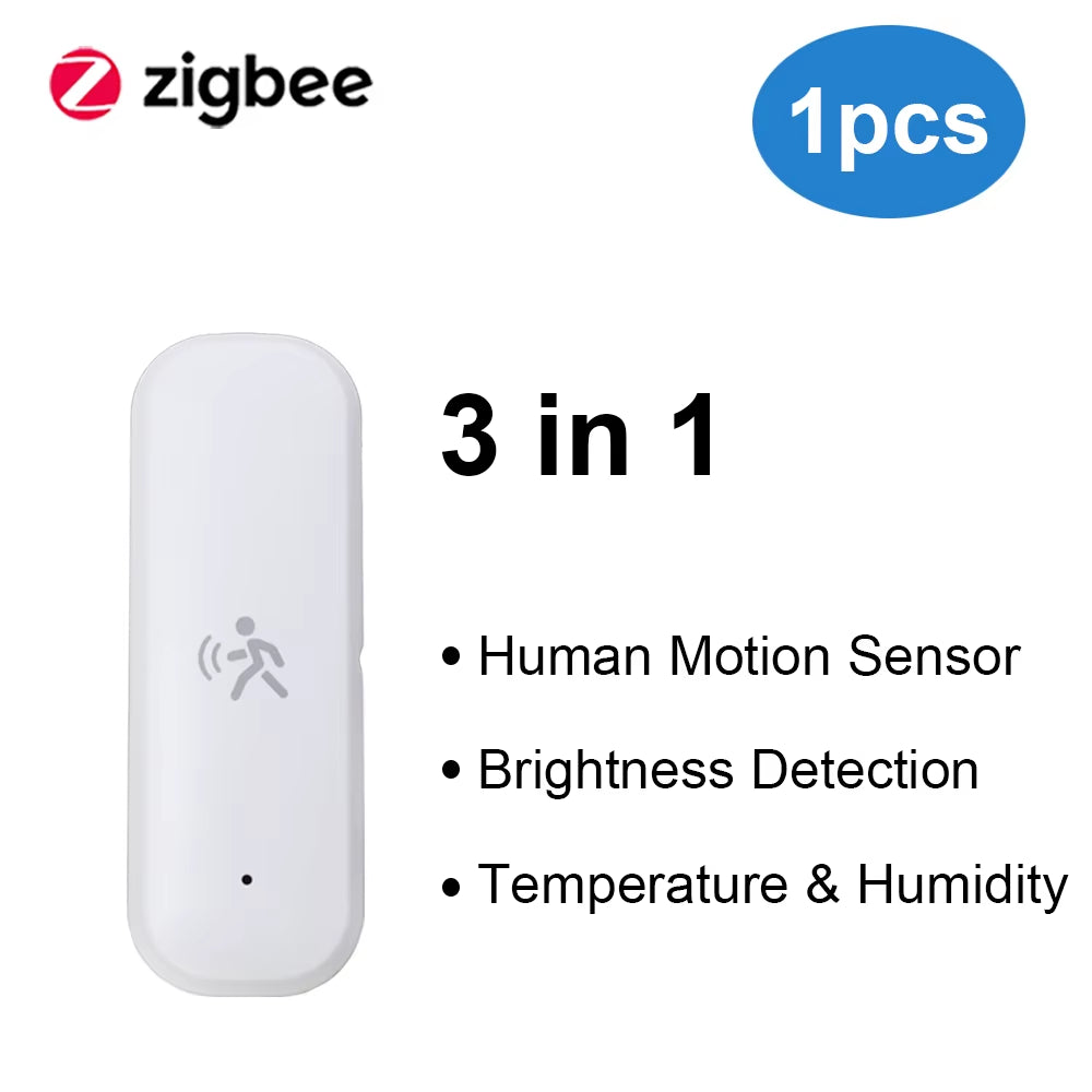 TUYA Zigbee Smart Pir Motion Sensor Detector with Temperature and Humidity Sensor Security Burglar Works with Home Assistant