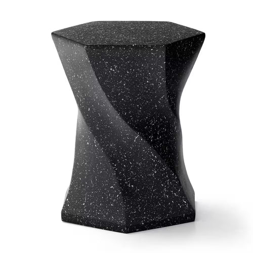 17.75 In. H Kits and Accessories Multi-Functional MGO Twist-Style Faux Terrazzo Garden Stool / Planter Stand