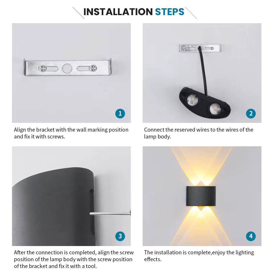 LED Wall Lamp LED Bulb Outdoor Motion Sensor Light Waterproof IP66 Wall Light Porch Garden Lights Living Room Street Stairs