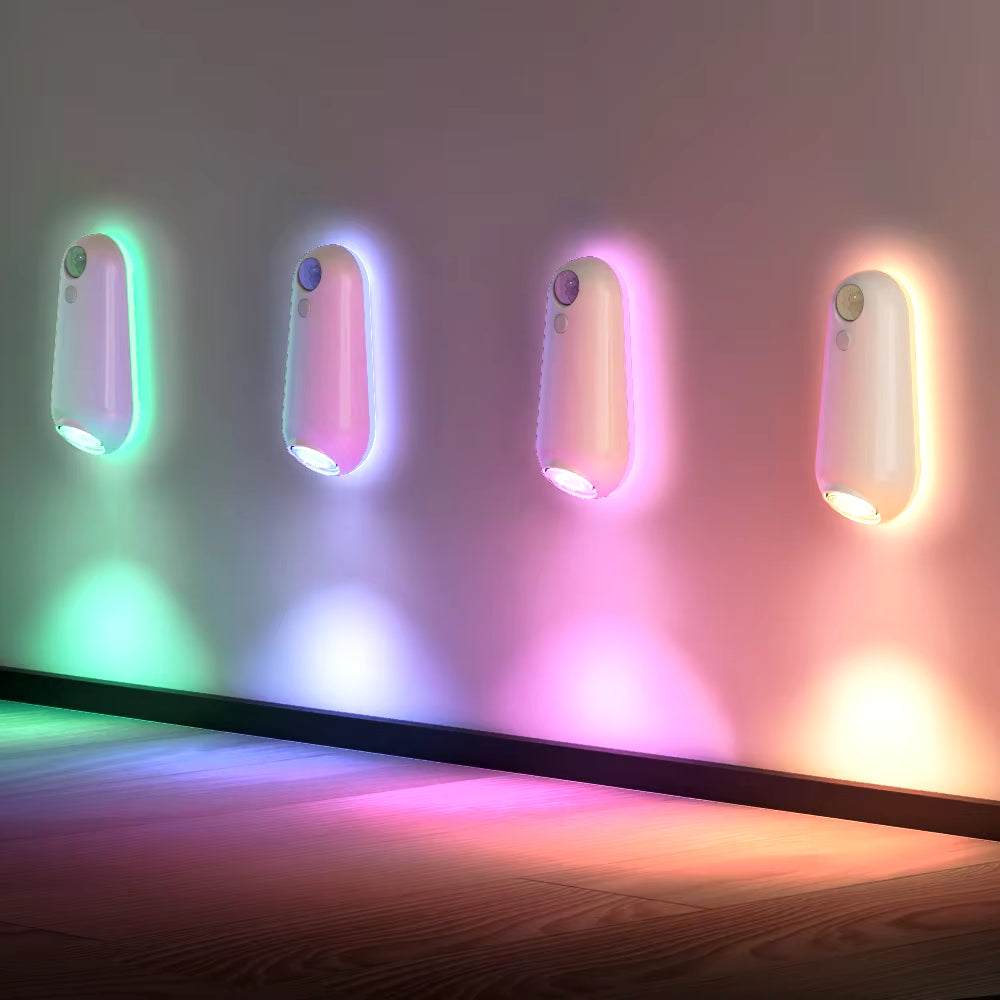 LED Smart Motion Sensor Night Light, Toilet Seat Lights, USB Rechargeable 8Color Lamp for Summer Corridor WC Camping Home Decor