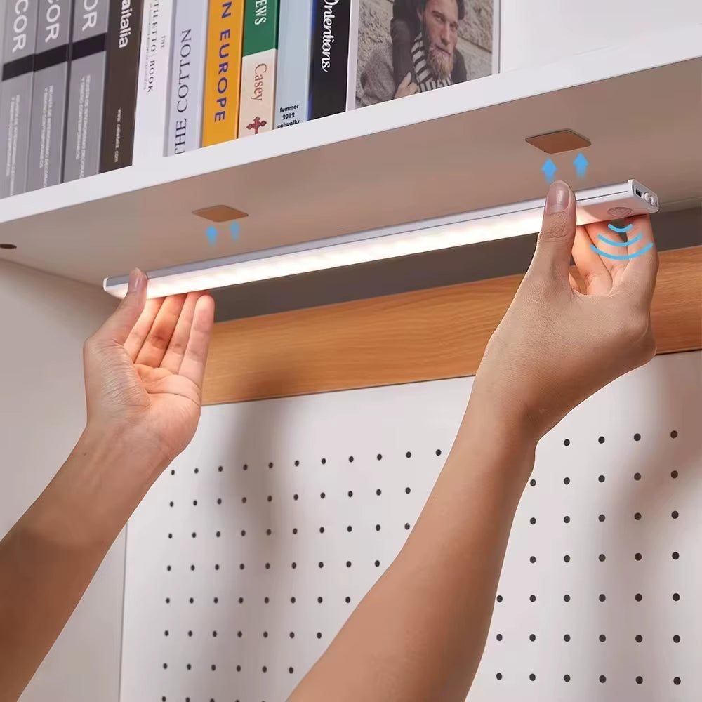 10/20/30/40/50Cm 3 in 1 under Cabinet Lights LED Motion Sensor Light for Cupboard Bedroom Wardrobe Closet Indoor Night Light