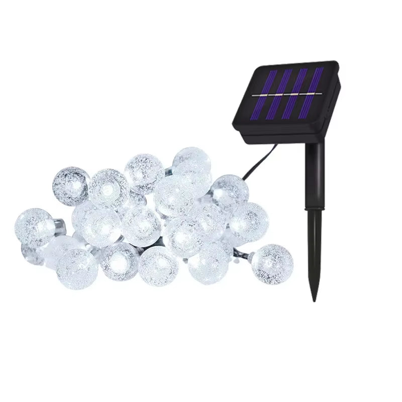 Solar Crystal Globe Ball Fairy Lamps 8 Modes String Lights Outdoor Waterproof Solar Powered Patio Light for Garden Party Decor