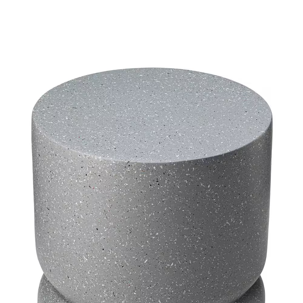 17.25 In. H Multi-Functional MGO Faux Terrazzo Garden Stool or Planter Stand or Accent Table Kits and Accessories