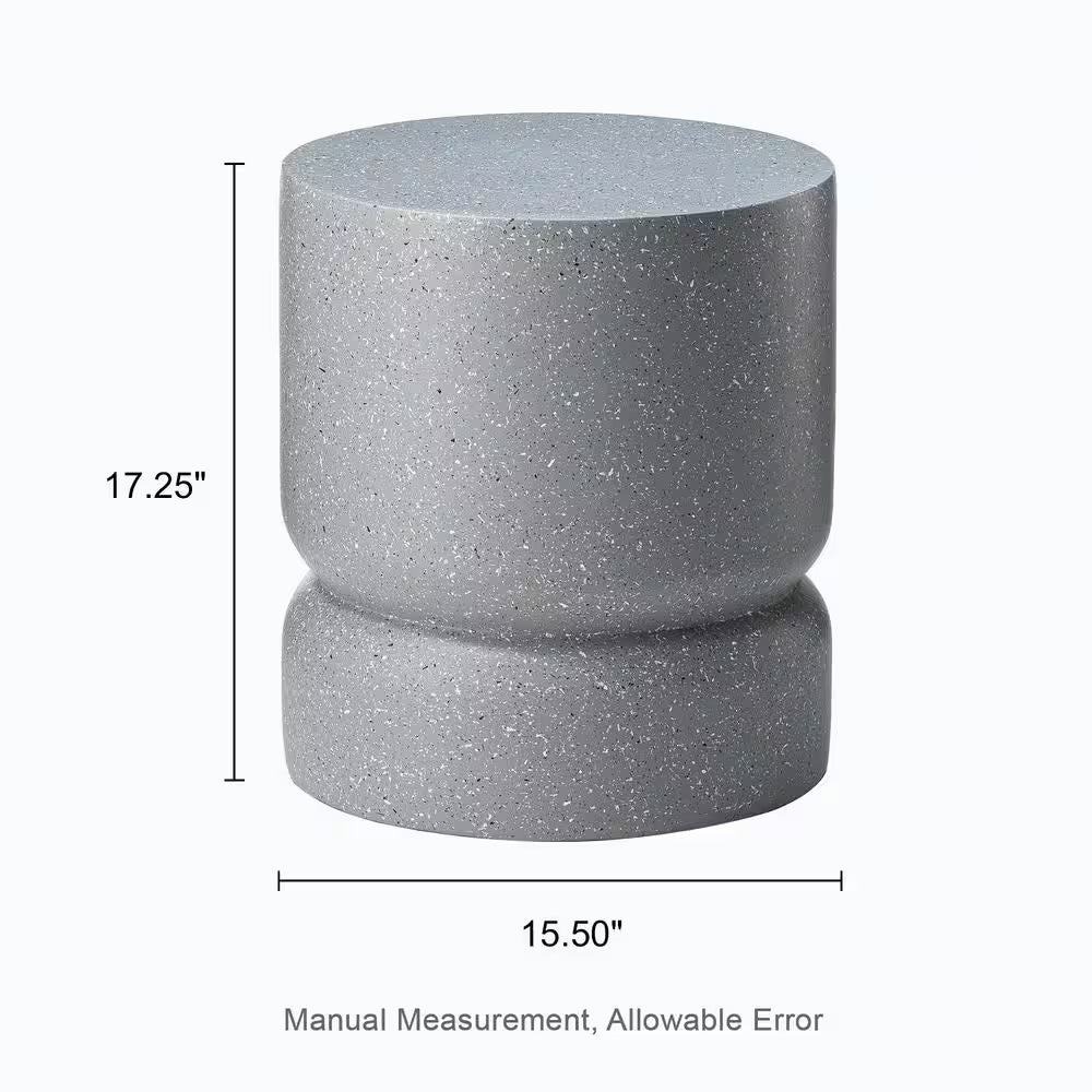 17.25 In. H Multi-Functional MGO Faux Terrazzo Garden Stool or Planter Stand or Accent Table Kits and Accessories