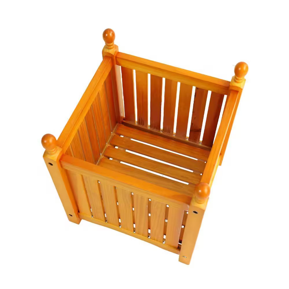 15.75 In. L X 15.75 In. W X 18.5 In. H Teak Wood Square Outdoor Planter Box with Deep Container for Flowers and Herbs