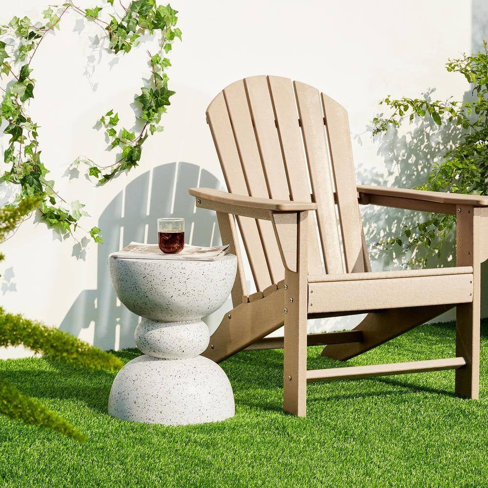 17.25 In. H Multi-Functional MGO Faux Terrazzo Garden Stool or Plant Stand or Accent Table Kits（Set of 2）