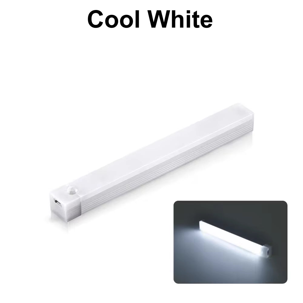 LED Motion Sensor Light USB Rechargeable Night Light Portable Cordless Magnetic Cabinet Lamp for Kitchen Room Bedside Staircase