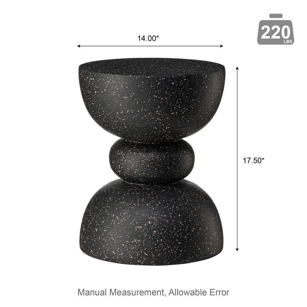 17.5 In. H Kits and Accessories Multi-Functional MGO Faux Terrazzo Garden Stool or Planter Stand (Set of 2)