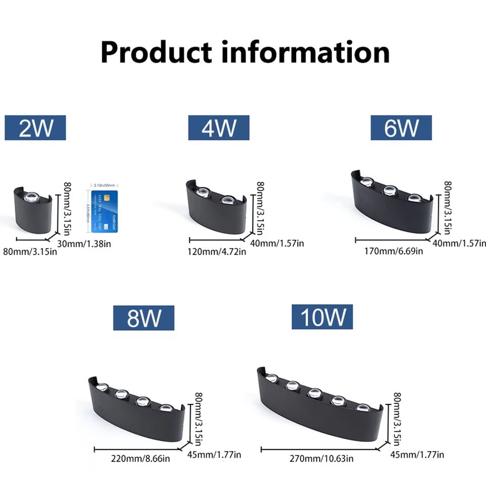LED Wall Lamp LED Bulb Outdoor Motion Sensor Light Waterproof IP66 Wall Light Porch Garden Lights Living Room Street Stairs