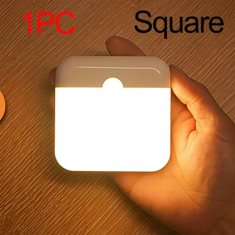 Rechargeable Motion Sensor Night Light,Warm White LED Wall Lamp,Magnetic Mount,Bedroom Hallway Toilet Closet Stairs Cabinet Hall