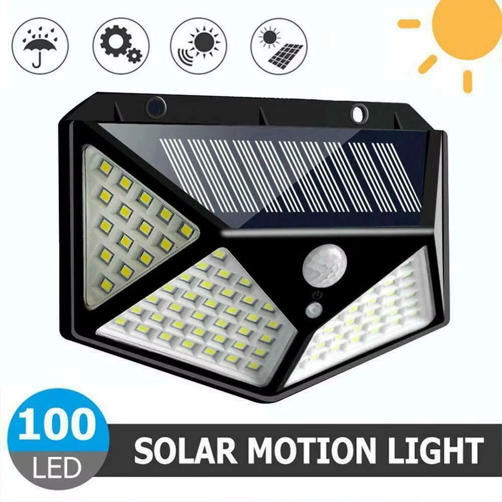 1/2/4Pcs 100 LED Solar Wall Lights Outdoor Solar Lamp Motion Sensor Solar Powered Sunlight Street Light for Garden Night Light