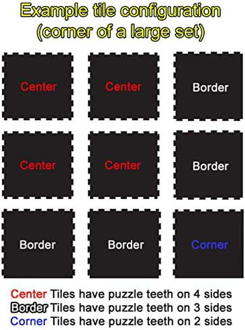 Fit-Lock 3/8 Inch Heavy Duty Rubber Flooring - Interlocking Rubber Tiles (24" X 24" Tile) 10% Grey 12' X 20' Set (60 Tiles Total) - Exercise Mats, Home Gym Sets