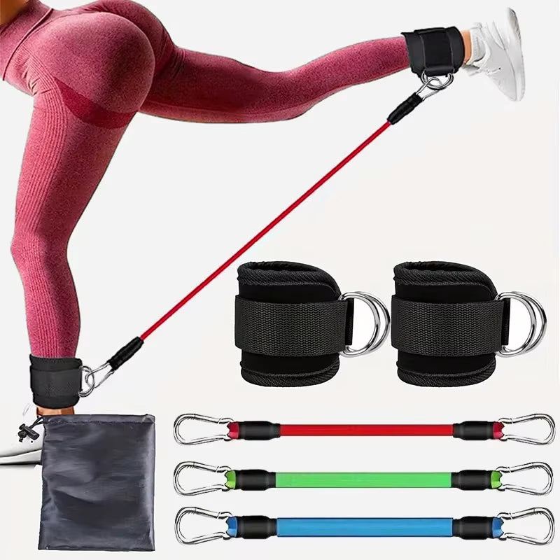 Ankle Straps Resistance Bands Set Fitness Workout Exercise Equipment Ankle Weight Yoga Elastic Fitness Band for Gym Man Woman