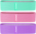Resistance Bands for Legs and Butt, 3 Levels Exercise Band, Anti-Slip & Roll Elastic Workout Booty Bands for Women Squat Glute Hip Training