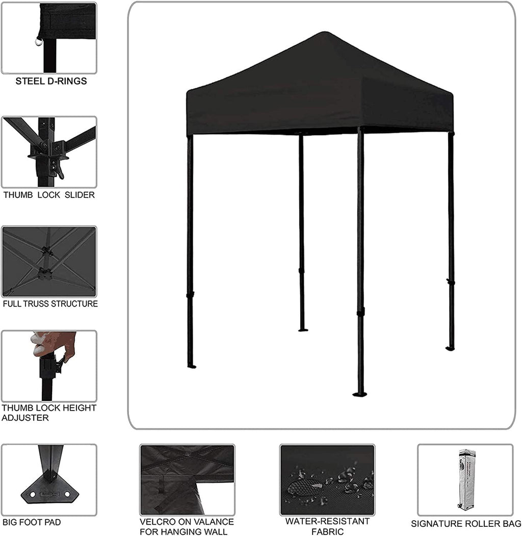 USA 5'X5' Pop up Canopy Tent Commercial Instant Canopies with Heavy Duty Roller Bag,Bonus 4 Sand Weights Bags (Kelly Green)
