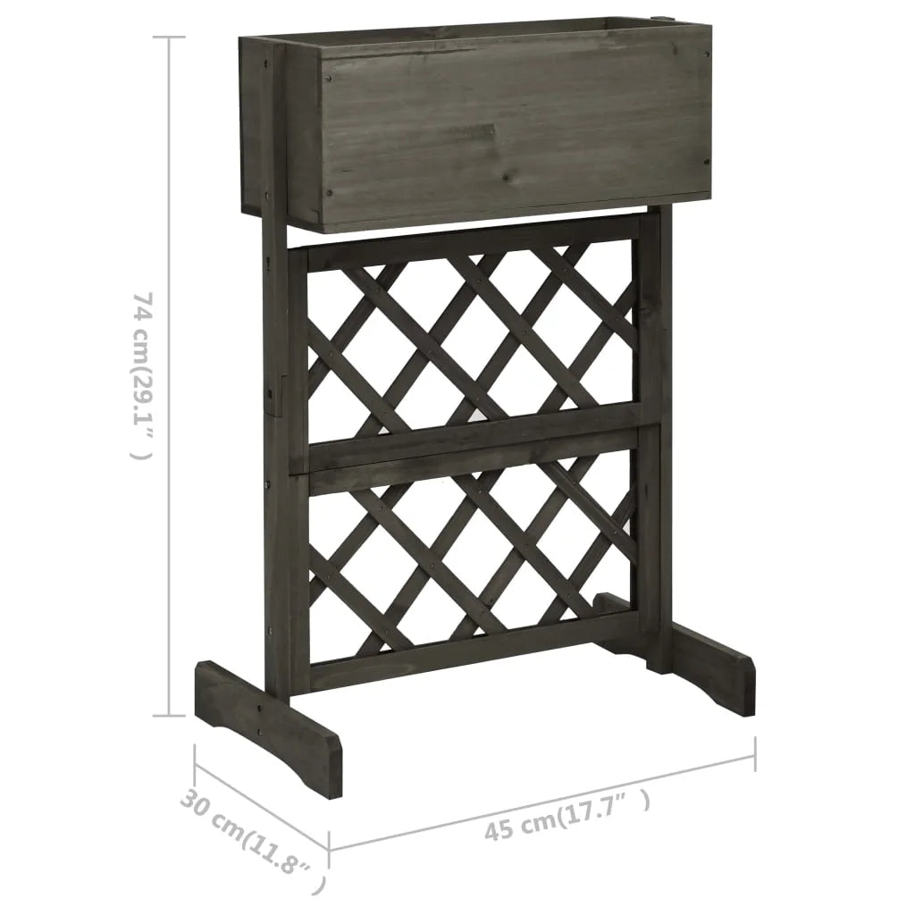 Planter Flower Box Trellis Raised Bed Outdoor Planter Solid Firwood