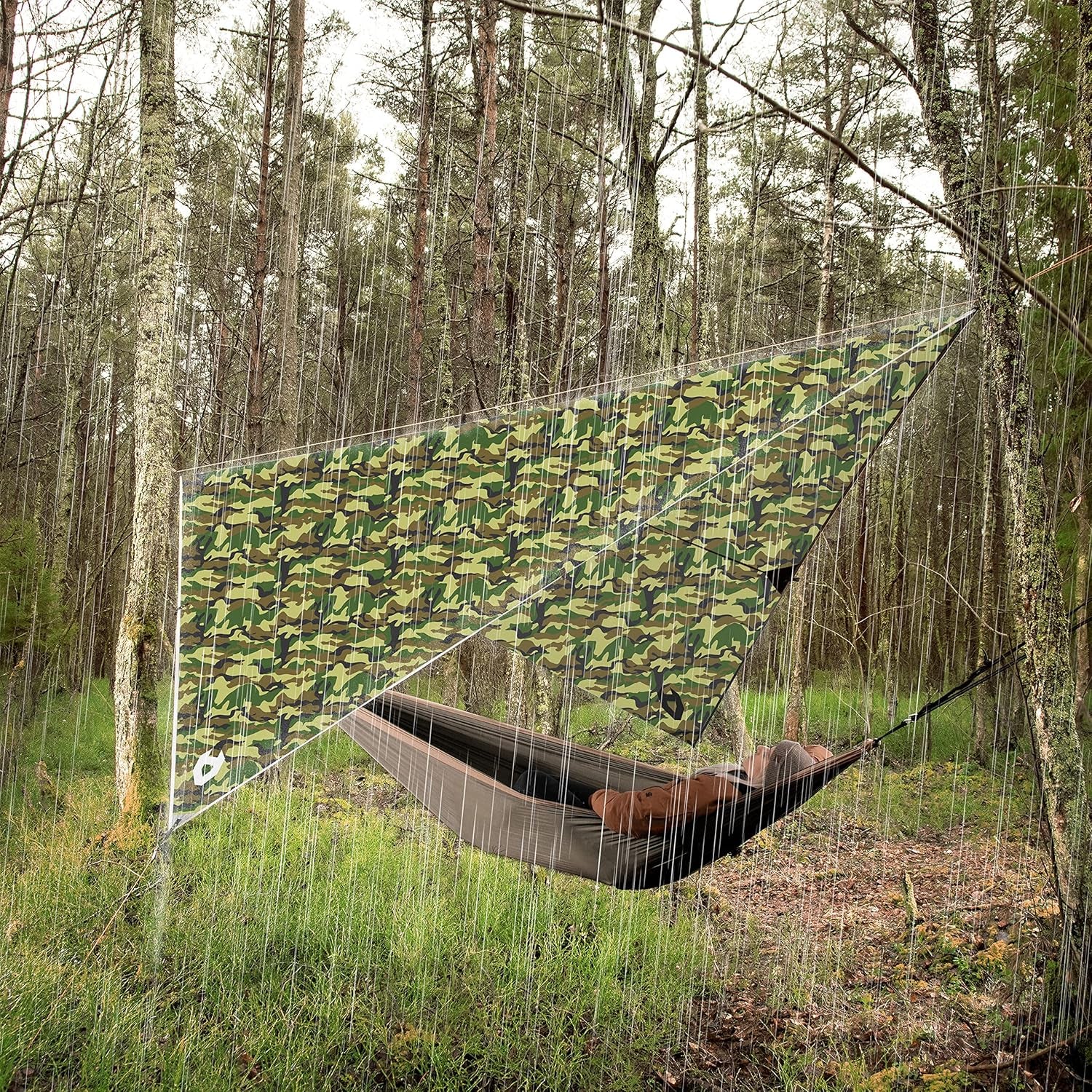Rain Fly 10X10 Lightweight Survival Camping Tarp; 100% Waterproof; Makes a Great Backpacking Tarp or Hammock Shelter; Comes in Multiple Colors, Survival Bracelet Included; Camo