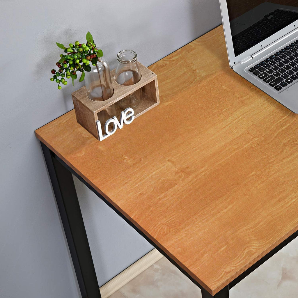 Computer Desk Home Office Table Writing Desk Study Table Gaming Desk Workstation (55 Inch, Wood Teak)