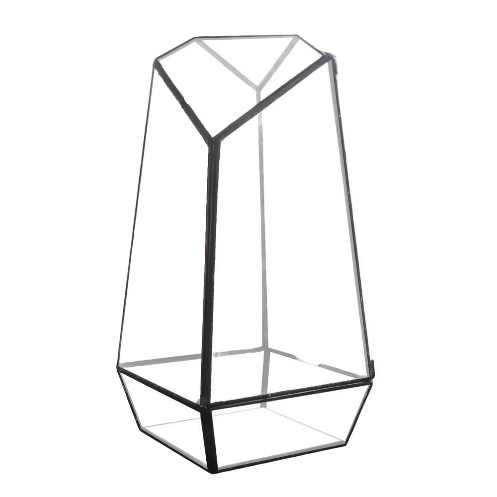 Glass Plant Terrarium Modern Handmade Glass Planter Pot with Door 25Cm Handmade Glass Planter Pot Small Geometric Terrarium