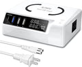 USB Charger Upgraded Version,  65W 12A 4-Port USB Charging Station 20W PD Charger and QC3.0 Multi Port USB C Charger Hub with Adjust Brightness LCD Display for Iphone Ipad Huawei and More