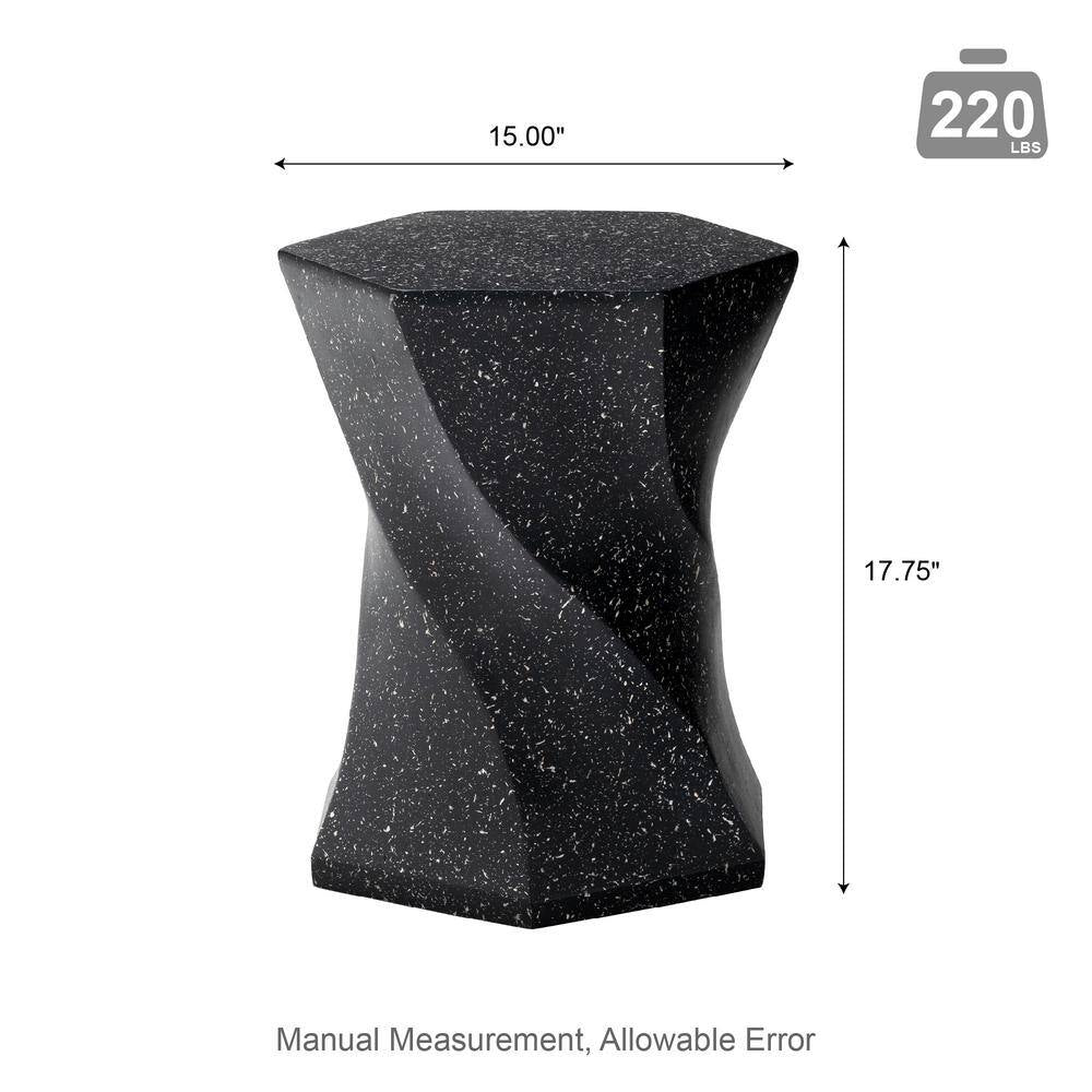 17.75 In. H Kits and Accessories Multi-Functional MGO Twist-Style Faux Terrazzo Garden Stool / Planter Stand