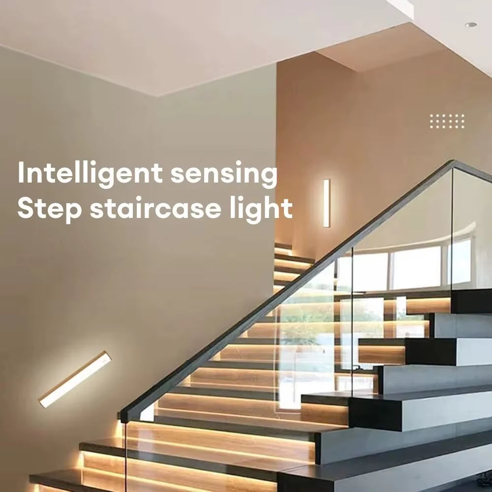 LED Bar Lights Type C Rechargeable Motion Sensor Dimmable Detector Night Light Portable Induction Cabinet Lamp for Kitchen Room