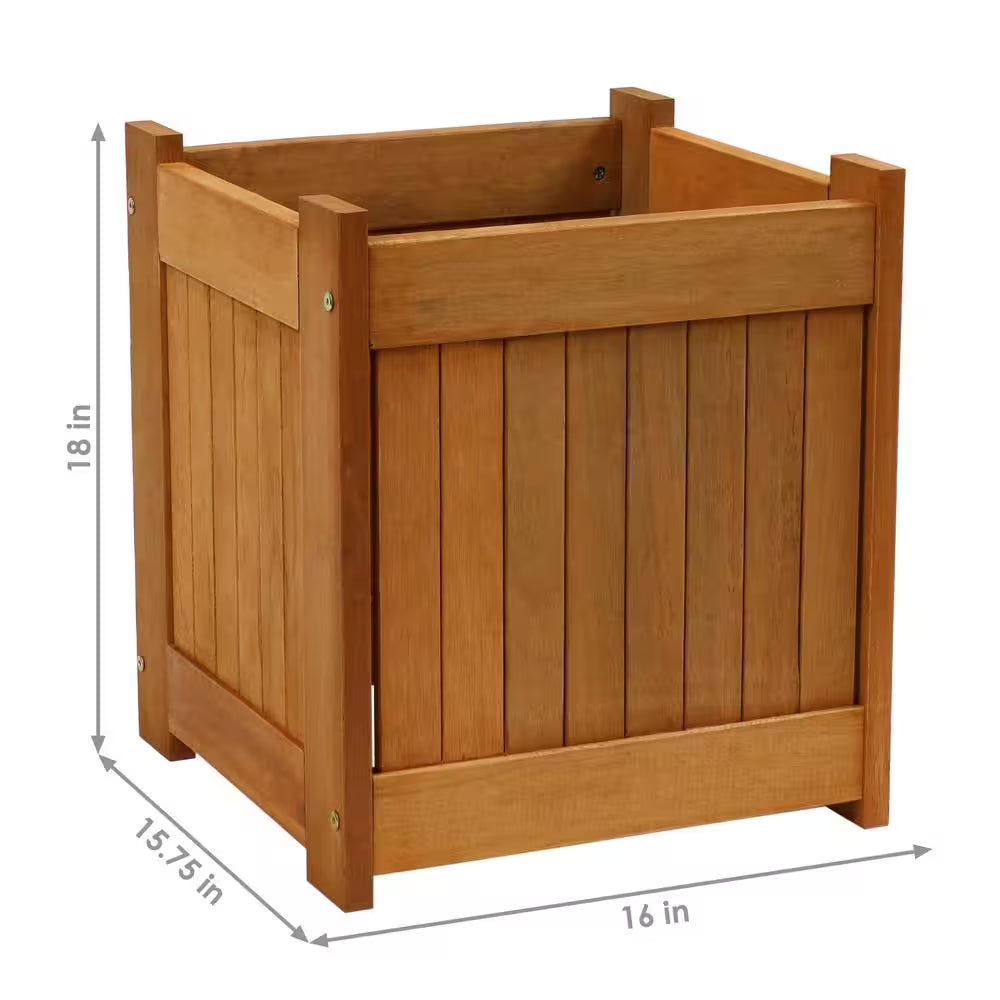 16 In. Meranti Wood Outdoor Planter Box (Set of 2)