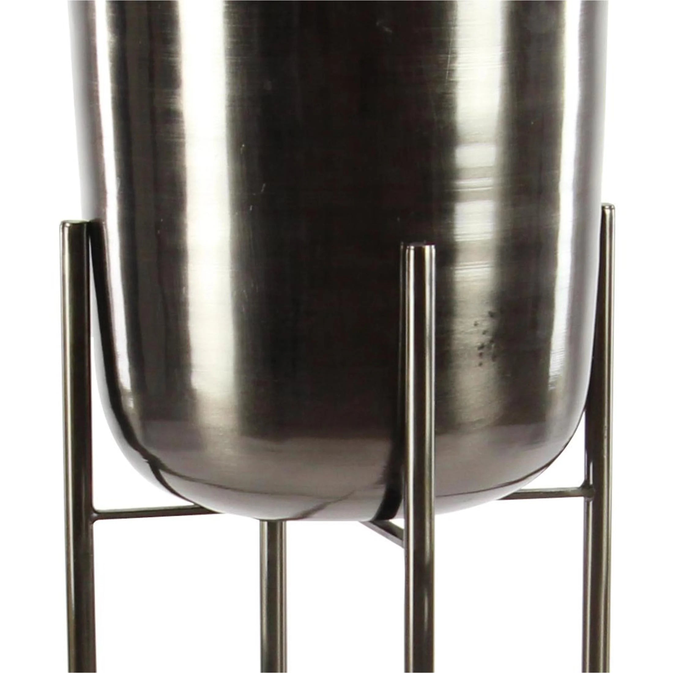 39", 46"H Dome Black Metal Planter with Removable Stand (2 Count)