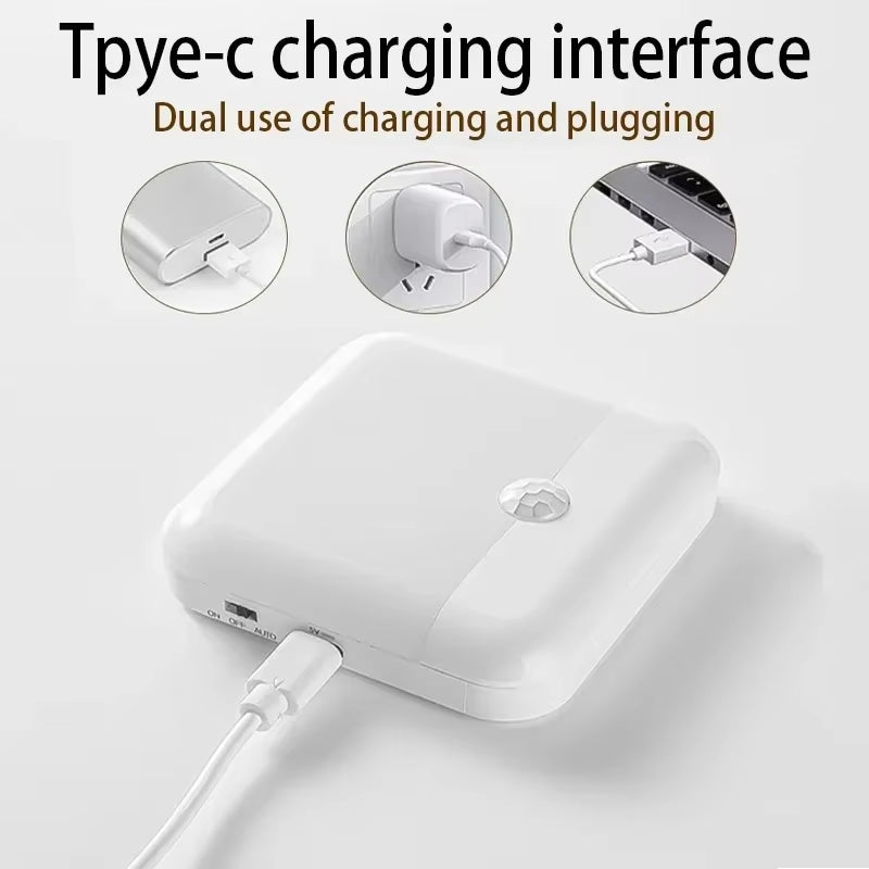 Rechargeable Motion Sensor Night Light,Warm White LED Wall Lamp,Magnetic Mount,Bedroom Hallway Toilet Closet Stairs Cabinet Hall