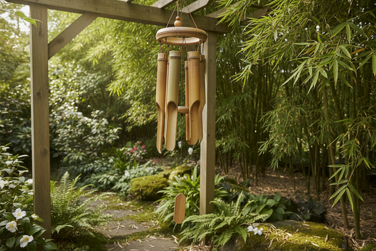 Bamboo wind chimes-natural garden decor