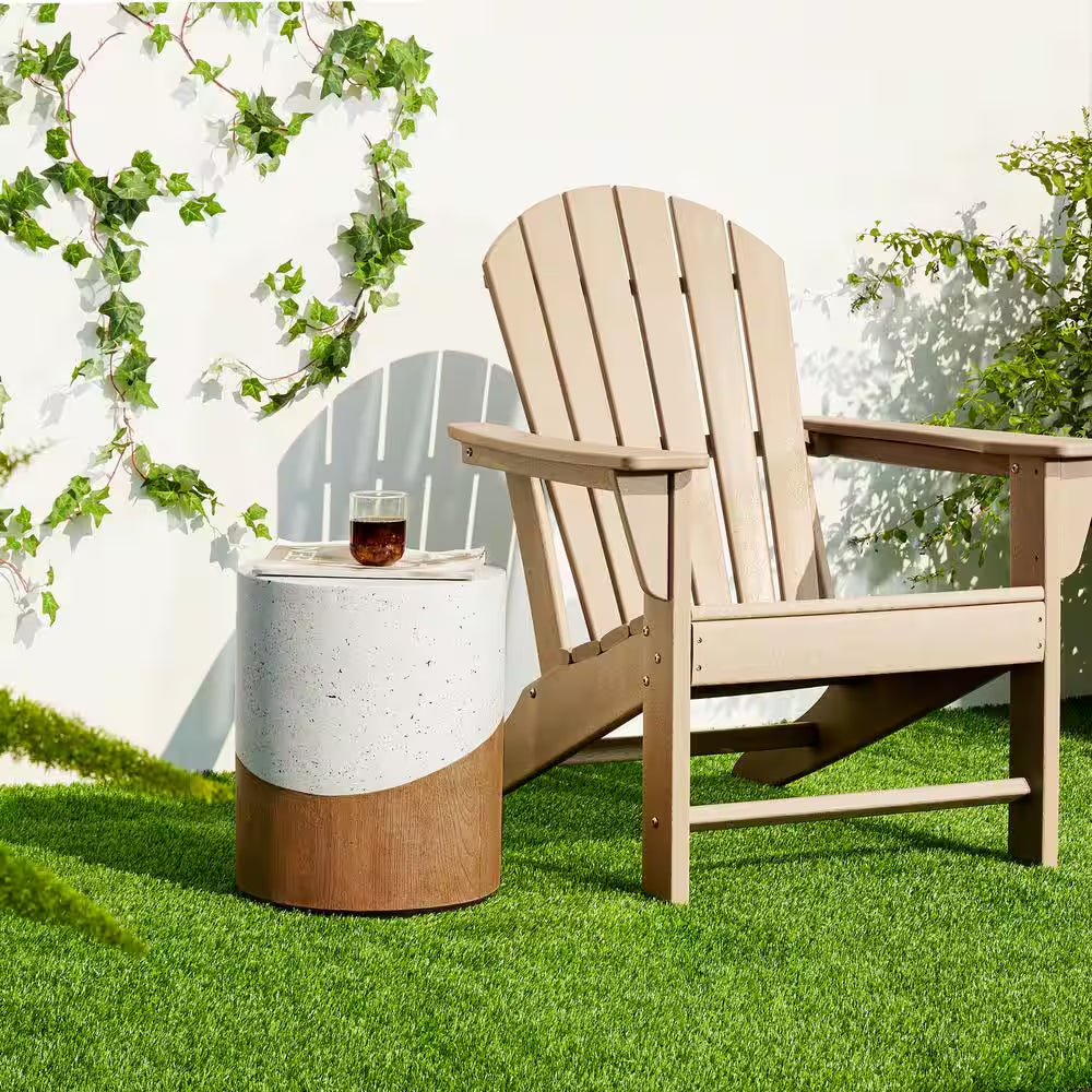 17.25 In. Multi-Functional MGO Faux Terrazzo Wood Texture Garden Stool/ Plant Stand/ Accent Table Kits and Accessories