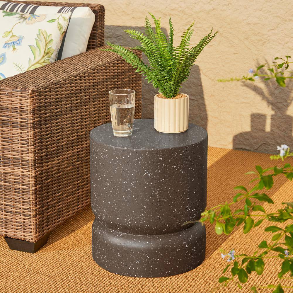 17.25 In. H Multi-Functional MGO Faux Terrazzo Garden Stool or Planter Stand or Accent Table Kits and Accessories