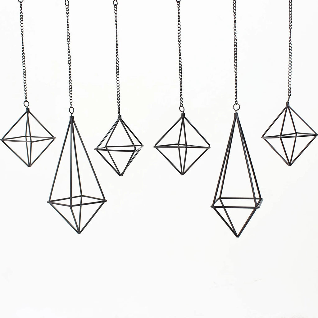 6 Pack Metal Air Plants Hanging Holder Geometric Planter Air Ferns Display