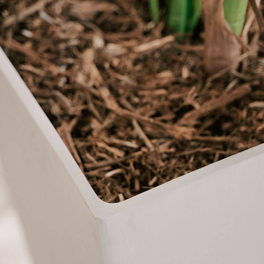 Modern 28-Inch Square Planter, Modern Tapered Planter Perfect for Indoor & Outdoor Planter, Patio Decor, Set of 2, Gray