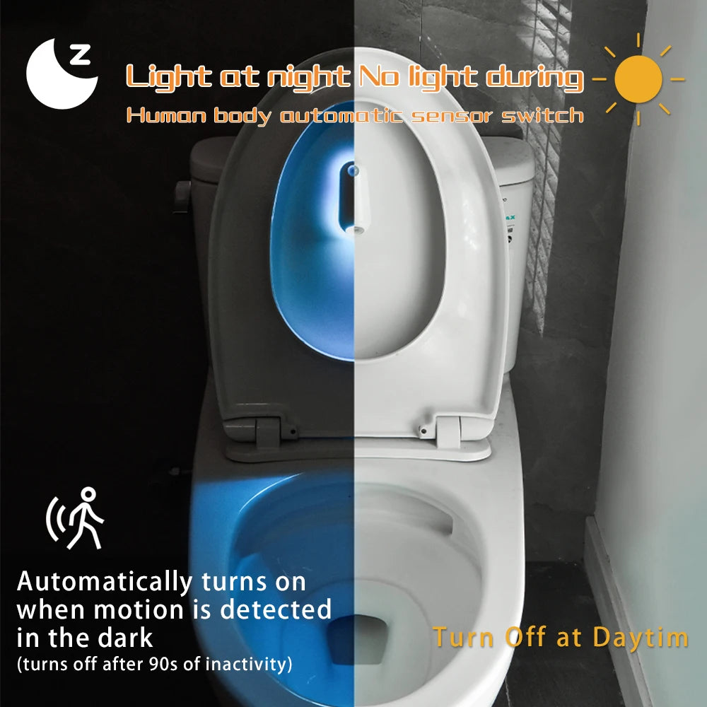 Toilet Night Light Motion Sensor Light Toilet Bowl Light RGB 7Color Changing for Bathroom Decoration LED Rechargeable LED Light