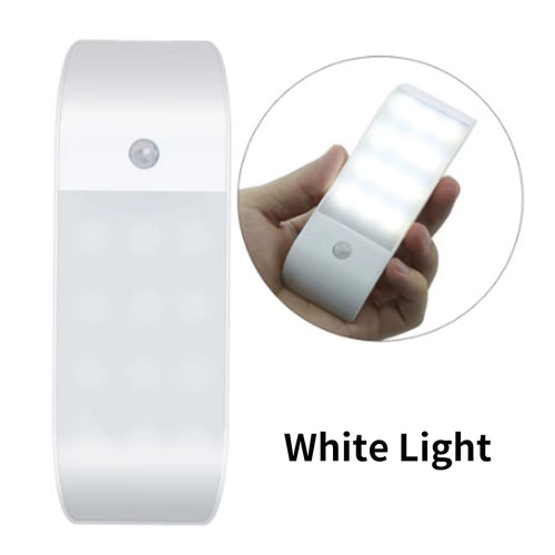 12LED Night Light Motion Sensor Rechargeable USB LED Lamp for Corridor Bathroom Closet Kitchen under Cabinet High Brightness