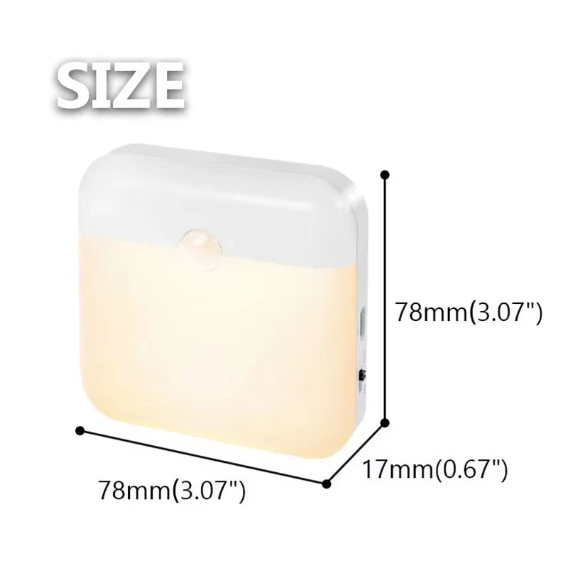 Rechargeable Motion Sensor Night Light,Warm White LED Wall Lamp,Magnetic Mount,Bedroom Hallway Toilet Closet Stairs Cabinet Hall