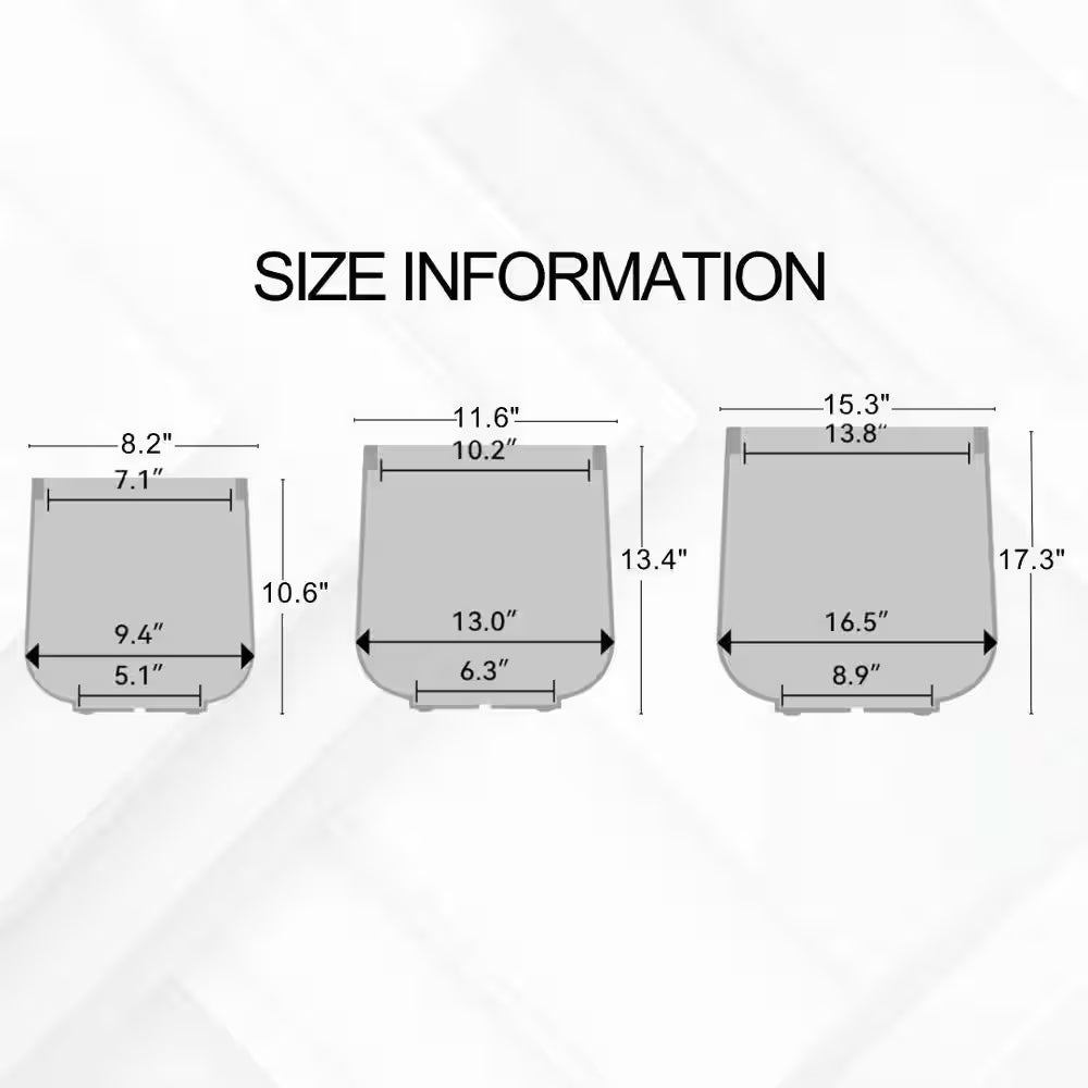 17.3", 13.4", and 10.6"H round Pure White Concrete Planter (Set of 3), Outdoor Indoor Planter Pots with Drainage Holes